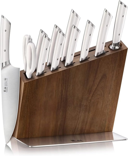 Cangshan HELENA Series German Steel Forged, HUA Knife Block Set (12-Piece, White)