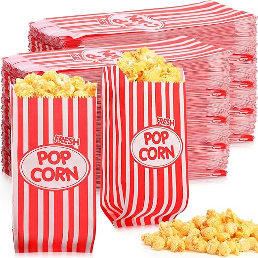 1500 Pcs Paper Popcorn Bags 1 oz Popcorn Bags Individual Servings Bulk Popcorn Snack Bags for Popcorn Machine Kitchen Party Movie Theater, Carnival Party, Decorations Supplies