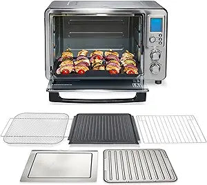 Hamilton Beach 6-in-1 Sure Crisp Air Fryer Toaster Oven Combo & Electric Indoor Grill, 450 F Searing Temp, Bake, Broil, Toast and Pizza Functions, 88 cu. ft., 6 Slice Capacity, Stainless Steel (31395)