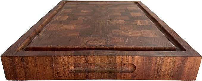 END GRAIN Exotic Hardwood Reversible Cutting Board (Honduras Mahogany, 20"x15"x2.25")