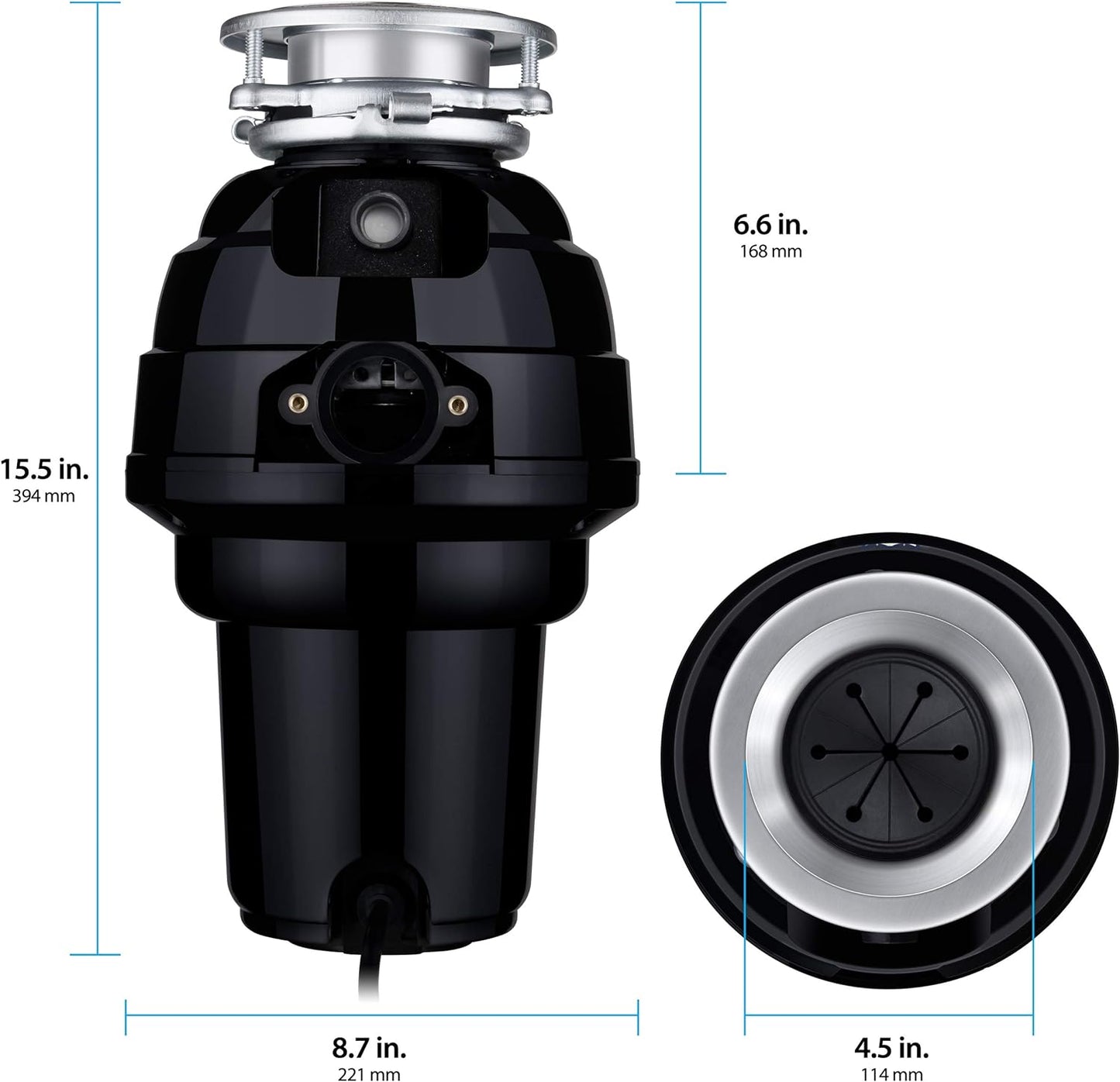 Eco Logic EL-10-DS-OR 10 Designer Series Food Waste Disposer with Oil Rubbed Bronze Sink Flange, 1-1/4 HP