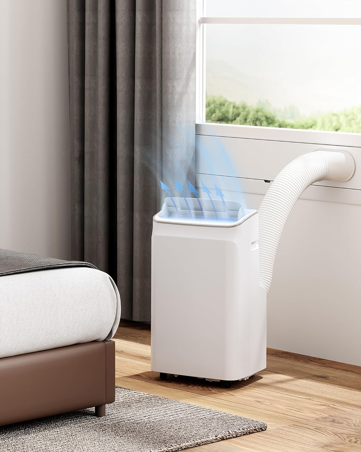 Portable Room Air Conditioner, 12,000 BTU Portable AC Unit with Fan/Dehumidifier/Sleep Mode/Remote Control/24H Timer/Installation Kit, Stand Up AC Unit Room Cooling Up to 400sq.ft