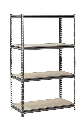 Muscle Rack UR361860PB4P-SV Silver Vein Steel Storage Rack, 4 Adjustable Shelves, 3200 lb. Capacity, 60" Height x 36" Width x 18" Depth