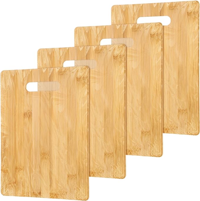 18 Pack Bulk Cutting Board Plain Large Cutting Board Set Chopping Board with Handles Blanks Laser Engraving Cutting Board for Customized, Personalized Engraving Gifts (14''x11'',Bamboo)