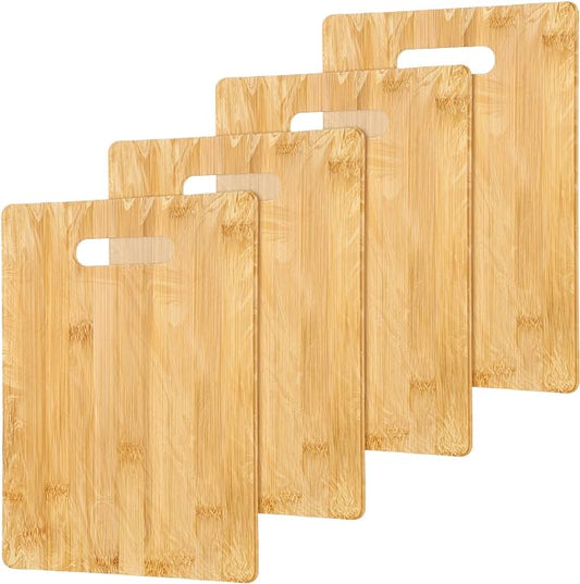 18 Pack Bulk Cutting Board Plain Large Cutting Board Set Chopping Board with Handles Blanks Laser Engraving Cutting Board for Customized, Personalized Engraving Gifts (9.5''x13.5'',Bamboo)