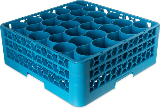 Carlisle FoodService Products RW30-114 OptiClean NeWave Polypropylene 30-Compartment Glass Rack with 2 Extenders, 19-3/4" Length x 19-3/4" Width x 7.12" Height, Blue (Case of 3)