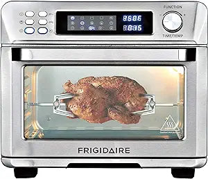 Frigidaire EAFO111-SS Air Fryer Oven, Digital, 26 Quart 10-in-1 Countertop Toaster Oven & Air Fryer Combo - Grill, Rotisserie, Dehydrator, Pizza Oven, & More, Stainless Steel,Silver