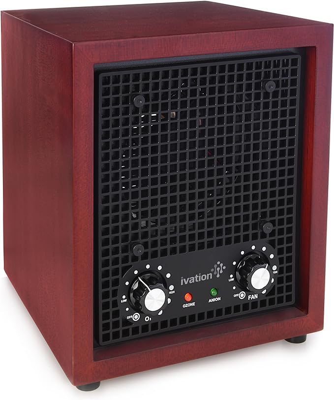 Ivation Ozone Generator Air Purifier, Ionizer & Deodorizer -Purifies Up to 3,500 Sq/Ft -Great for Dust, Pollen, Pets, Smoke & More Cherry