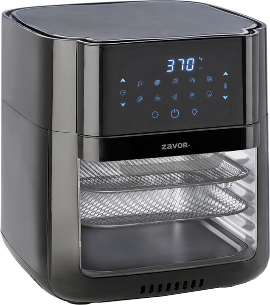 Zavor Crust 12 Qt Air Fryer Oven - Rotisserie, Dehydrator, Toaster, Roaster, Grill & Convection Oven Combo with 10 Cooking Presets, Large Capacity and Removable Door for Easy Cleaning