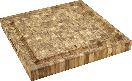 Totally Bamboo Pro Board Bamboo Carving and Cutting Board, 16" x 16" x 2"