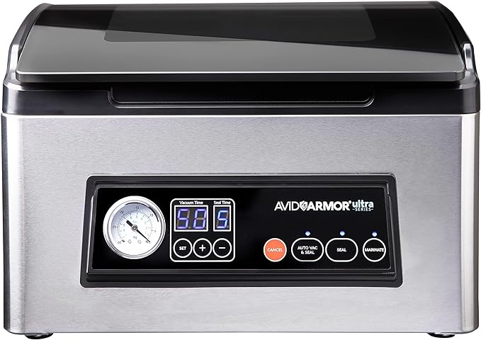 Avid Armor Chamber Vacuum Sealer Machine USV32 Ultra Series - Perfect For Wet Foods, Meats, Marinades And More. Compact Size With 11.5" Seal Bar. Hose For Use With External Containers Now Included!