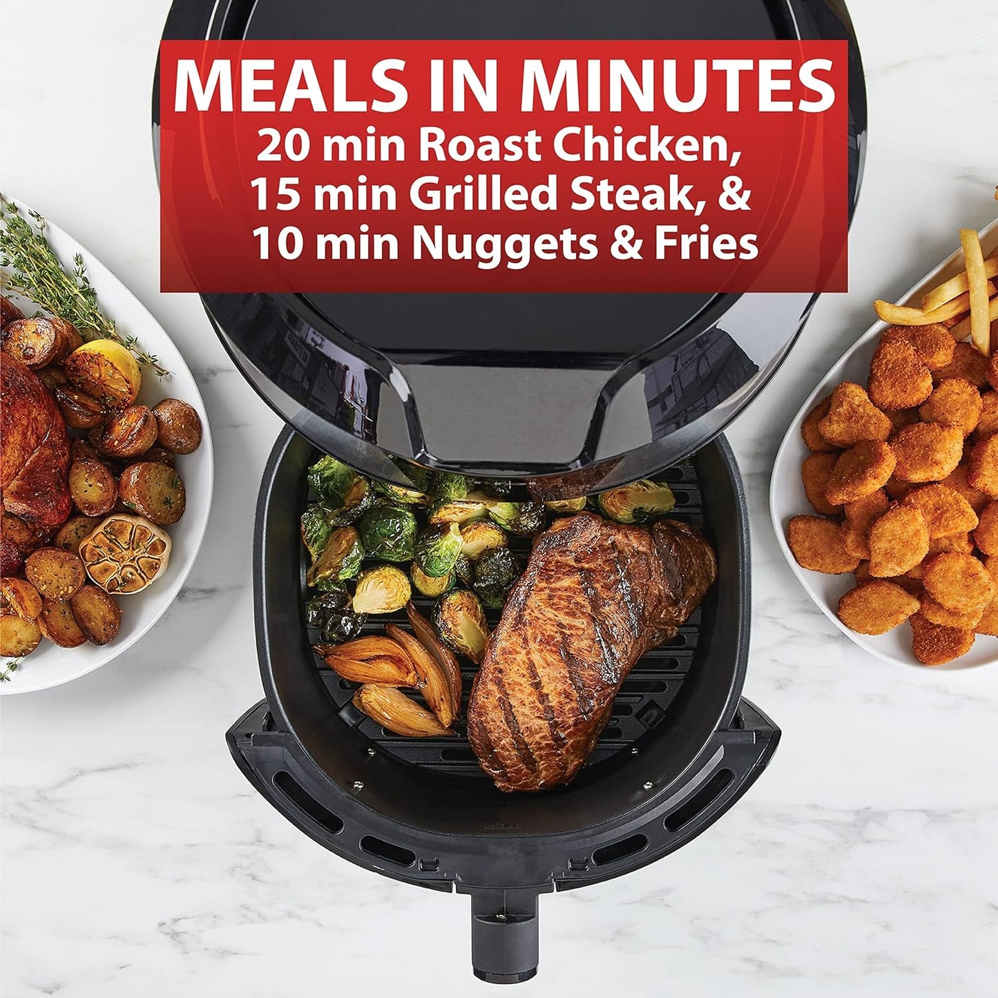 T-fal Easy Fry XXL Air Fryer & Grill Combo with One-Touch Screen, 8 Preset Programs, 5.9 quarts, Black & Stainless Steel