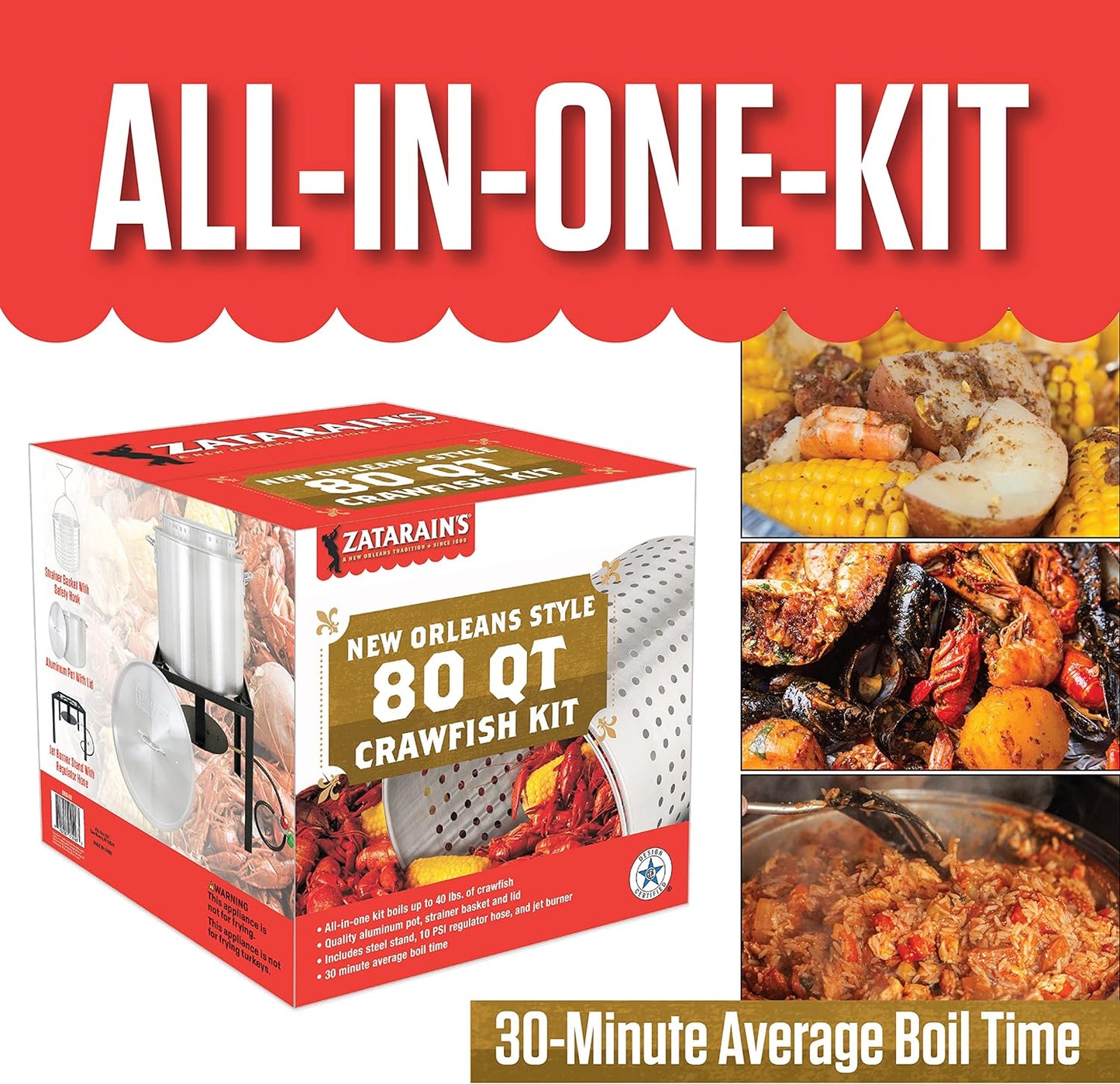 Zatarain's Crawfish Cooker Seafood Boiler Kit, 80 Quart