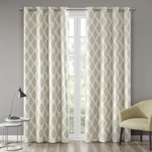 Printed Ikat Blackout Curtain Panel — Taupe, 50x84 in.