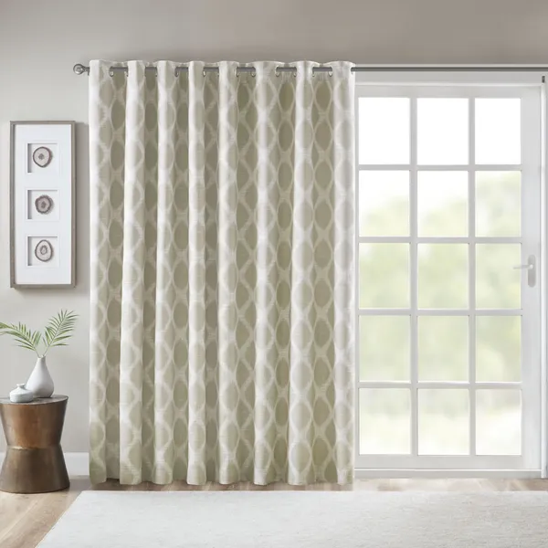 Extra Wide Ikat Blackout Patio Curtain Panel — Multicolour, 100x84 in.